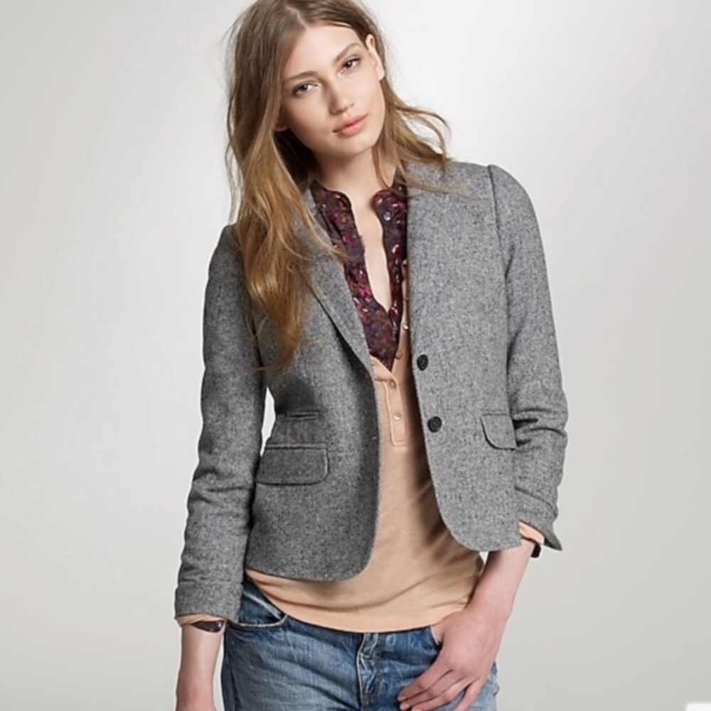 J Crew Schoolboy blazer in gray tweed